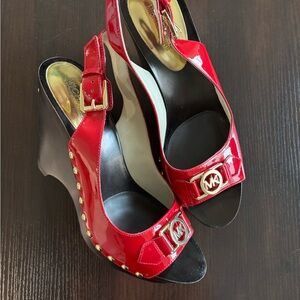 Michael Kors Glossy Red Wedges